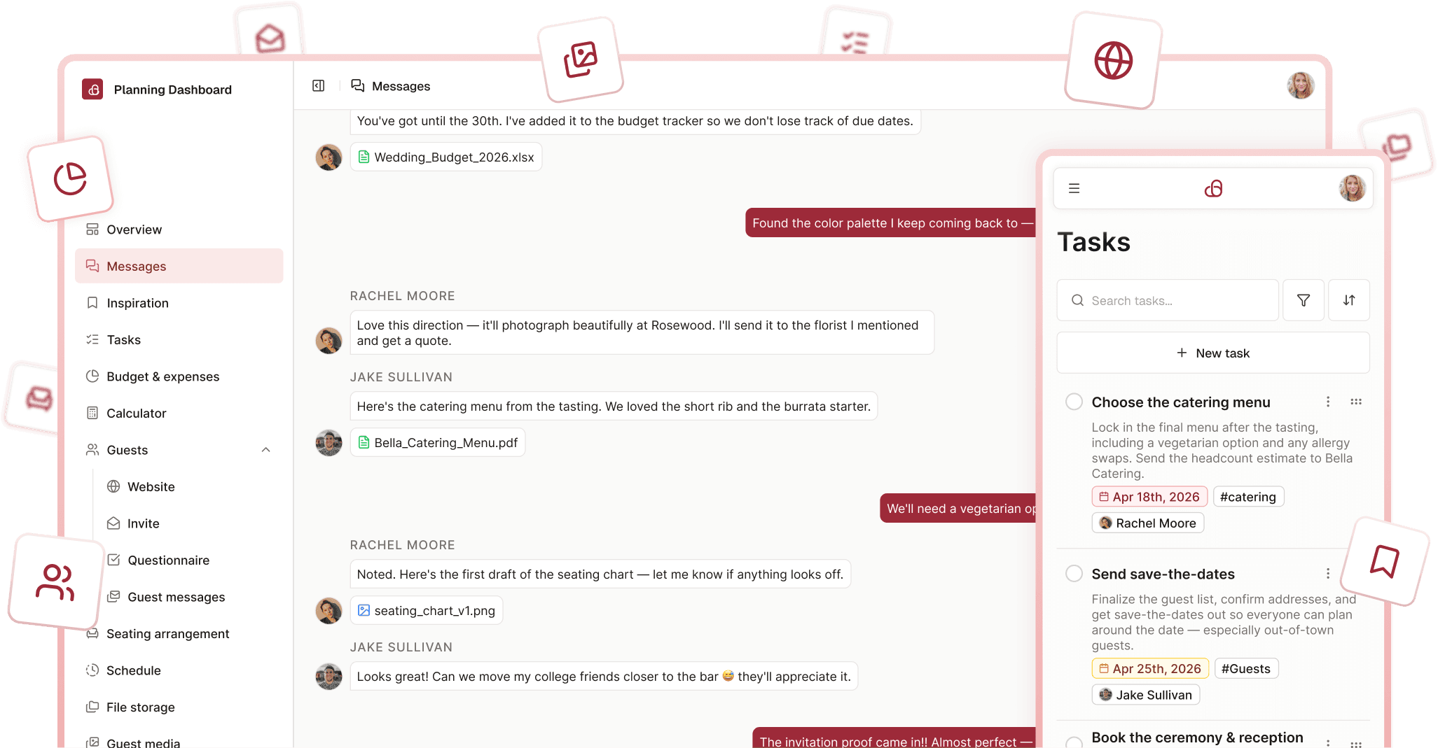 me&you wedding planning app preview